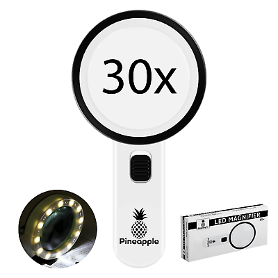Magnifying Glass With Light 30x Lighted Magnifier For Reading Large Handheld