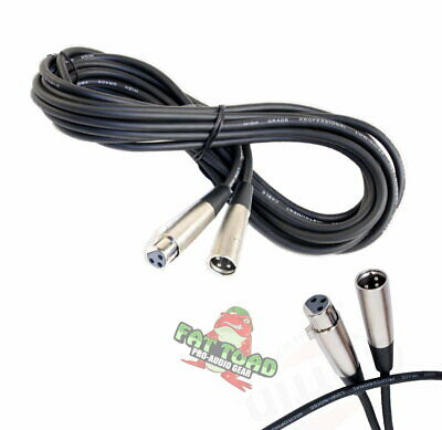 Xlr Microphone Cable 20ft - Fat Toad Mic Cord Female Male 3 Pin Recording Wire