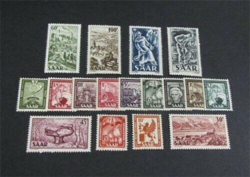 Nystamps Germany Saar Stamp # 204-220 Mint Og H $49   G13x3418